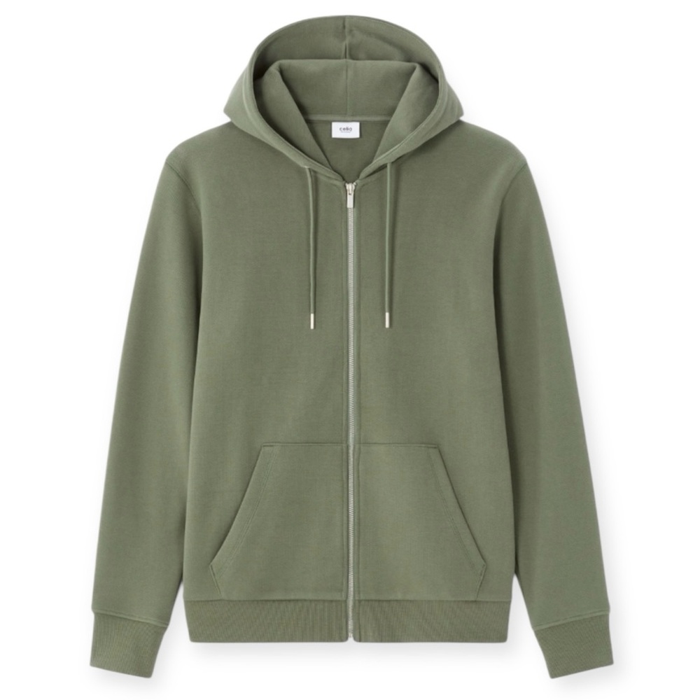 Celio TEZIP Khaki Green Zip-Up Hoodie Men’s Size XL 60097589 Gorpcore